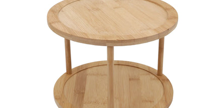 Bamboo Lazy Susan Turntable 2 Tiers