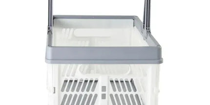 Collapsible Plastic Grocery Shopping Baskets Storage Crates with Handles