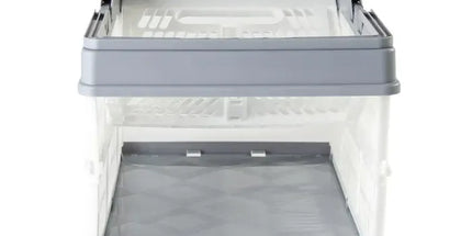 Collapsible Plastic Grocery Shopping Baskets Storage Crates with Handles
