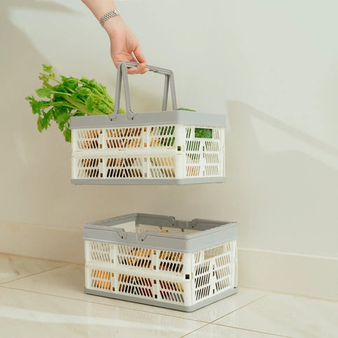 Livingtoday Collapsible Shopping Basket with Handle Medium