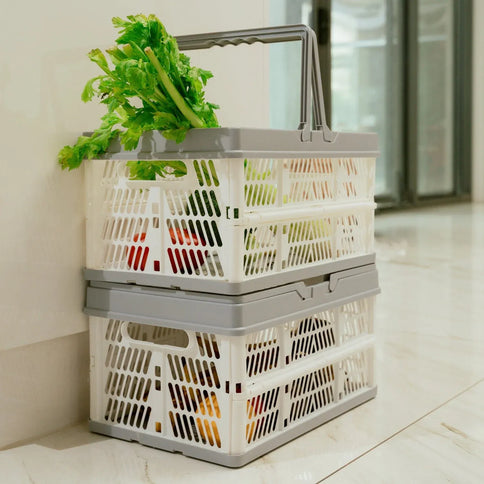 Livingtoday Collapsible Shopping Basket with Handle Medium