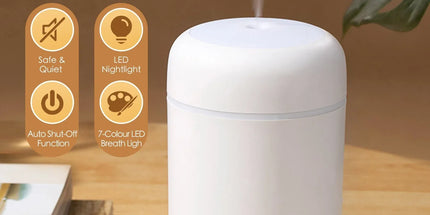 Livingtoday Mini LED Ultrasonic Humidifier 300ml