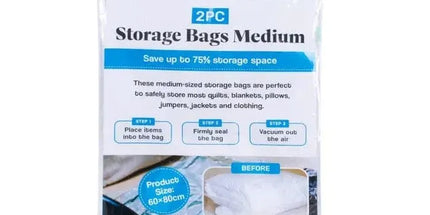 2 Pcs Livingtoday Vacuum Compression Storage Bags Medium