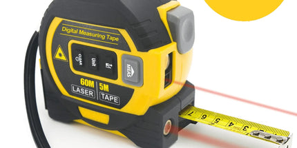 60m Laser Measure, Cross-line Laser Level, 5m Tape Measure Yellow