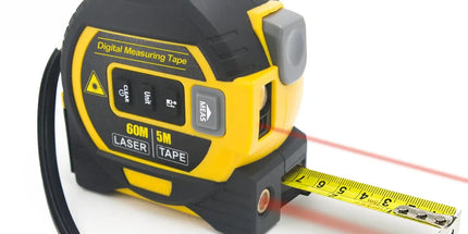60m Laser Measure, Cross-line Laser Level, 5m Tape Measure Yellow