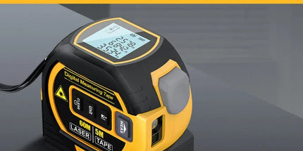 60m Laser Measure, Cross-line Laser Level, 5m Tape Measure Yellow