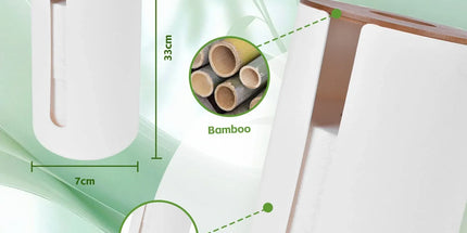 Bamboo Lid Toilet Roll Storage Holder