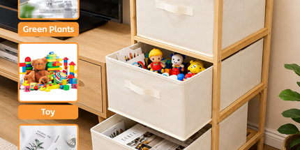 3 Drawer Bamboo Storage Chest Fabric Drawers Multi-Purpose Organiser for Bedroom Bathroom Laundry Tyack eCommerce Solutions