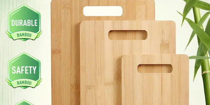3 Pcs Bamboo Cheese Cutting & Serving Chopping Board Set
