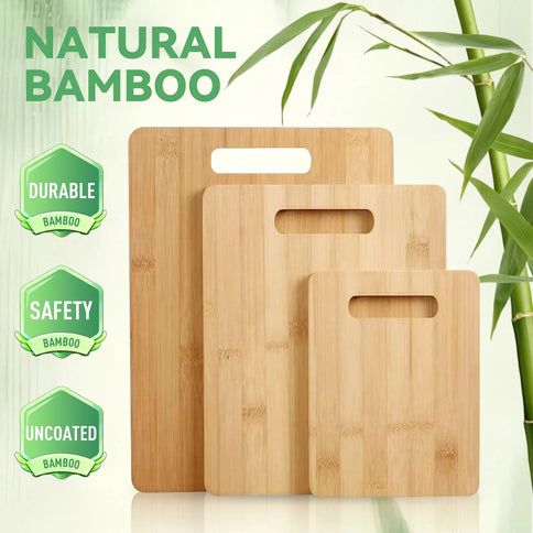 3pc Bamboo Cheese Cutting & Serving Chopping Board Set