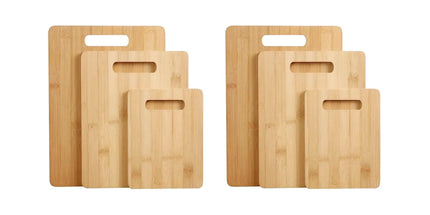 6 Pcs Bamboo Cheese Cutting & Serving Board Set – Moso Bamboo, Reversible, BPA-Free