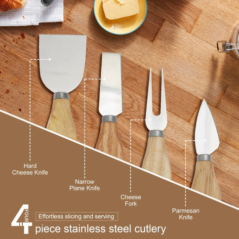 Bamboo Cheese Board & Knife Set