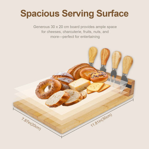Bamboo Cheese Board & Knife Set