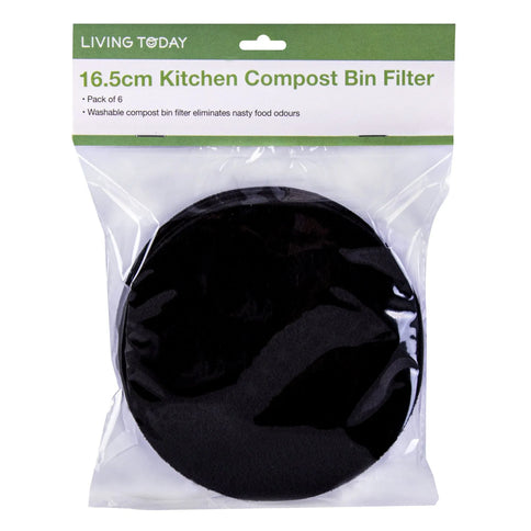 6pc Livingtoday Kitchen Compost Bin Filter 16.5cm