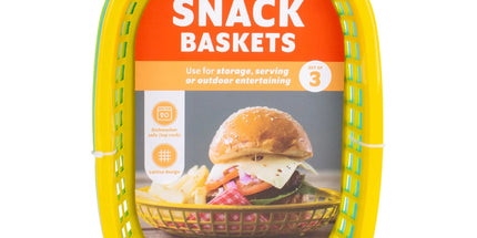 3 Pcs Cook Easy Oval Plastic Snack Baskets