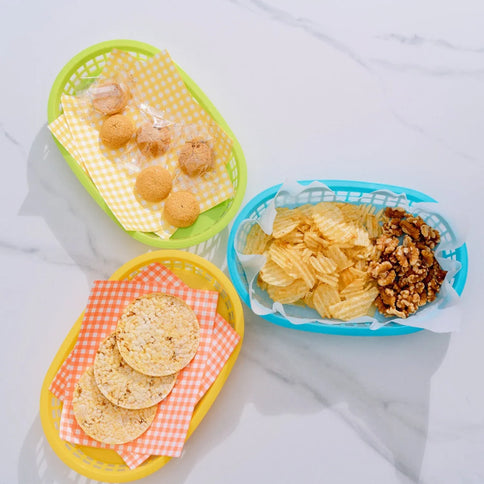 3pc Cook Easy Oval Plastic Snack Baskets