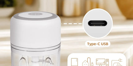 250ml Cordless USB Rechargeable Mini Food Chopper