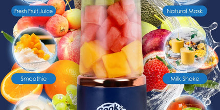 400ml USB-C Rechargeable Portable Juicer with Travel Lid – Personal Blender for Smoothies & Shakes
