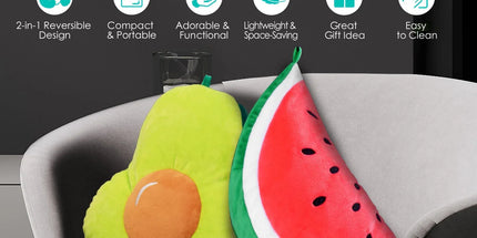 Two-Way Reversible Microfibre Travel Pillow-Watermelon