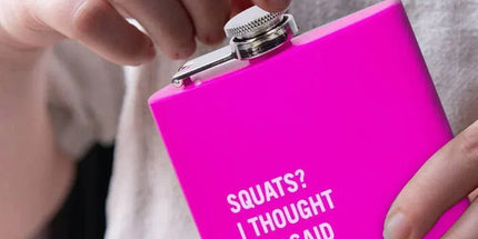175ml Stainless Steel Hip Flask w Funny Quotes-Pink
