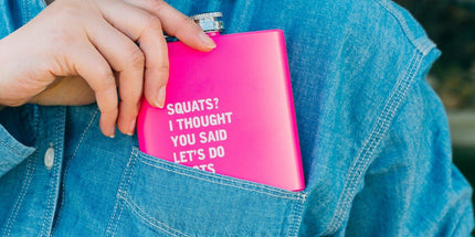 175ml Stainless Steel Hip Flask w Funny Quotes-Pink