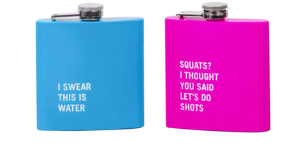 2 Pcs Stainless Steel Hip Flask (175?ml Each) – Funny Quotes, 4 Super?Bright Colours
