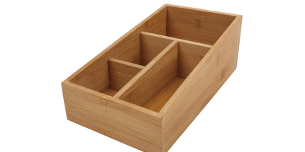 Bamboo Storage Box with 4 Slots
