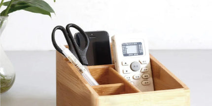 Bamboo Storage Box with 4 Slots