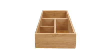 Bamboo Storage Box with 4 Slots