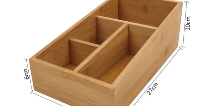 Bamboo Storage Box with 4 Slots