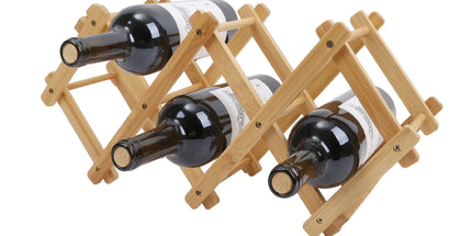 Bamboo Foldable Wine Bottle Holder