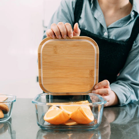 Clear Medium Bamboo Food Container