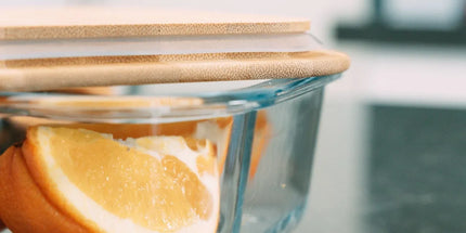 Medium Bamboo Food Container – Clear Glass with Bamboo Lid