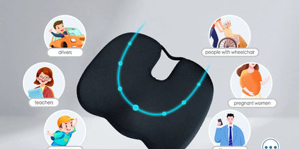Memory Foam Car Office Seat Cushion with Black Cover