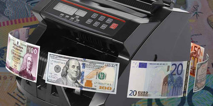 Automatic AUD Money Counter Machine With UV/MG/IR Detection, High-Speed Banknote Counter & Digital Display(29.2x24.6x17.8cm)