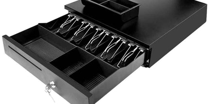 Heavy Duty Metal Cash Drawer, 5 Note&6 Coin Trays,Black(40.5x42x11.2cm)