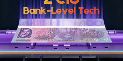 Dual CIS Money Counter with Counterfeit Detection, Mixed Value Bill Counter, 14 Currency Cash Counting Machine with Serial Number Reading, UV MG IR MT Detection, 3.5" TFT Display, AUD USD EUR GBP CNY Tyack eCommerce Solutions