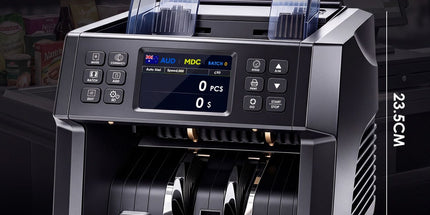Dual CIS Money Counter with Counterfeit Detection, Mixed Value Bill Counter, 14 Currency Cash Counting Machine with Serial Number Reading, UV MG IR MT Detection, 3.5" TFT Display, AUD USD EUR GBP CNY Tyack eCommerce Solutions