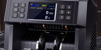 Dual CIS Money Counter with Counterfeit Detection, Mixed Value Bill Counter, 14 Currency Cash Counting Machine with Serial Number Reading, UV MG IR MT Detection, 3.5" TFT Display, AUD USD EUR GBP CNY Tyack eCommerce Solutions