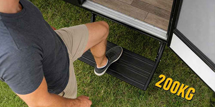 Heavy Duty Pull-Out Caravan Step, Folding Aluminium RV Step(57x55x17cm)