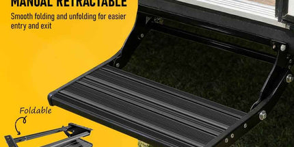Heavy Duty Pull-Out Caravan Step, Folding Aluminium RV Step(57x55x17cm)