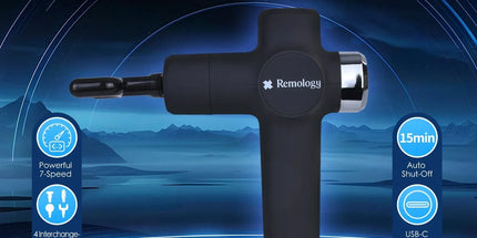 Remology Impact Therapy 7 Adaptive Speed USB-C Fascial Massage Gun with 4 Heads