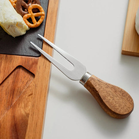 4pc Clevinger Acacia Wood & Slate Cheese Board With Knife Set