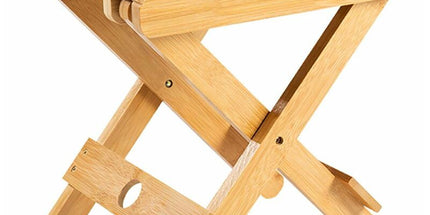 Solid Wood Folding Stool - Portable Stool For Home, Gaming, Fishing, Works In Bedrooms, Garden, Wood, 29X28X26 Cm