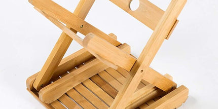 Solid Wood Folding Stool - Portable Stool For Home, Gaming, Fishing, Works In Bedrooms, Garden, Wood, 29X28X26 Cm