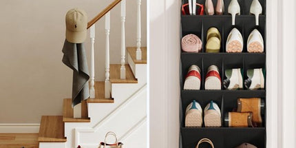 Hanging Shoe Organizer - Shoe Storage - 15 Large Compartments - Met Haken - Over-the-Door Organizer - Space-Saving Shoe Organizer - For Shoes, Home Accessories - Black