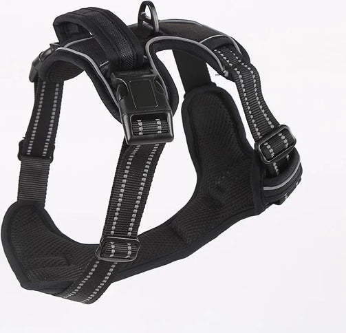 Nixnix - Dog Harness - Size L - Anti-Trek Harness - Dog Harness - Y-Shaped Dog Harness - Reflective - Black