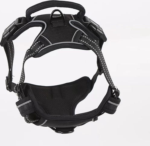 Nixnix - Dog Harness - Size L - Anti-Trek Harness - Dog Harness - Y-Shaped Dog Harness - Reflective - Black
