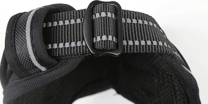 Nixnix - Dog Harness - Size L - Anti-Trek Harness - Dog Harness - Y-Shaped Dog Harness - Reflective - Black