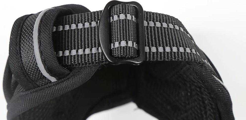 Nixnix - Dog Harness - Size L - Anti-Trek Harness - Dog Harness - Y-Shaped Dog Harness - Reflective - Black